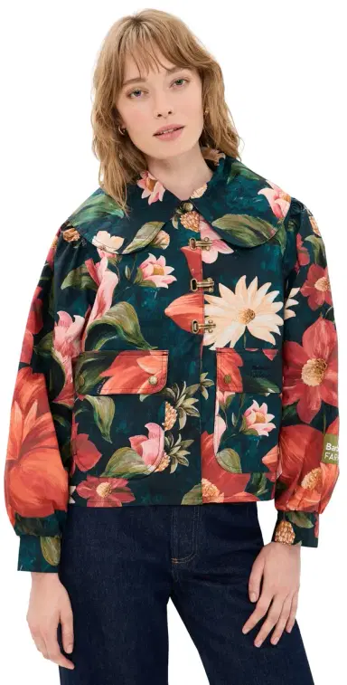 Barbour X Farm Rio Wild Casual Jacket Navy Wildflower/Flower Navy M | Thumbnail 1 Barbour X Farm Rio Wild Casual Jacket Navy Wildflower/Flower Navy M | Thumbnail 1