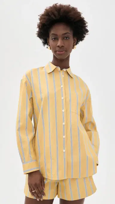 Madewell The Easy Shirt in Washed Poplin Textured tripe Chantrelle | Thumbnail 2 Madewell The Easy Shirt in Washed Poplin Textured tripe Chantrelle | Thumbnail 2