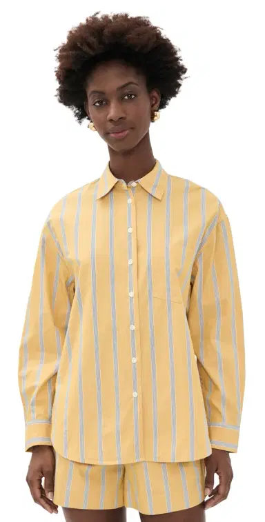 Madewell The Easy Shirt in Washed Poplin Textured tripe Chantrelle | Thumbnail 1 Madewell The Easy Shirt in Washed Poplin Textured tripe Chantrelle | Thumbnail 1