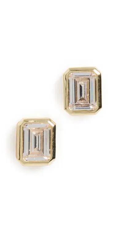 Shashi Emerald Baguette Studs | Thumbnail 1 Shashi Emerald Baguette Studs | Thumbnail 1