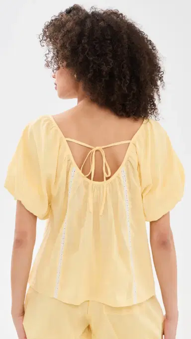 Damson Madder Maura Lace Trim Top Butter | Thumbnail 3 Damson Madder Maura Lace Trim Top Butter | Thumbnail 3