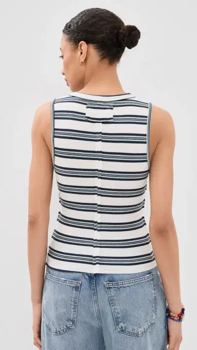 Free People Jamie Henley tripe Tank White Combo | Thumbnail 3 Free People Jamie Henley tripe Tank White Combo | Thumbnail 3