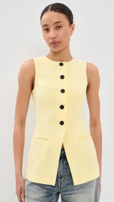 ALIGNE Leo Linen Mix Waistcoat Butter Yellow | Thumbnail 2 ALIGNE Leo Linen Mix Waistcoat Butter Yellow | Thumbnail 2