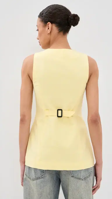ALIGNE Leo Linen Mix Waistcoat Butter Yellow | Thumbnail 3 ALIGNE Leo Linen Mix Waistcoat Butter Yellow | Thumbnail 3