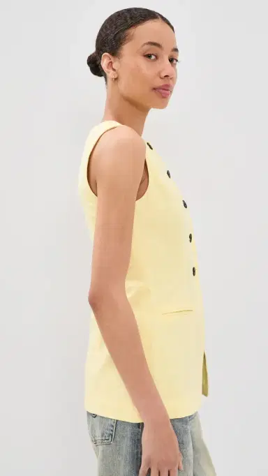 ALIGNE Leo Linen Mix Waistcoat Butter Yellow | Thumbnail 4 ALIGNE Leo Linen Mix Waistcoat Butter Yellow | Thumbnail 4