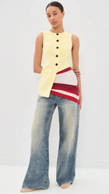 ALIGNE Leo Linen Mix Waistcoat Butter Yellow | Thumbnail 5 ALIGNE Leo Linen Mix Waistcoat Butter Yellow | Thumbnail 5