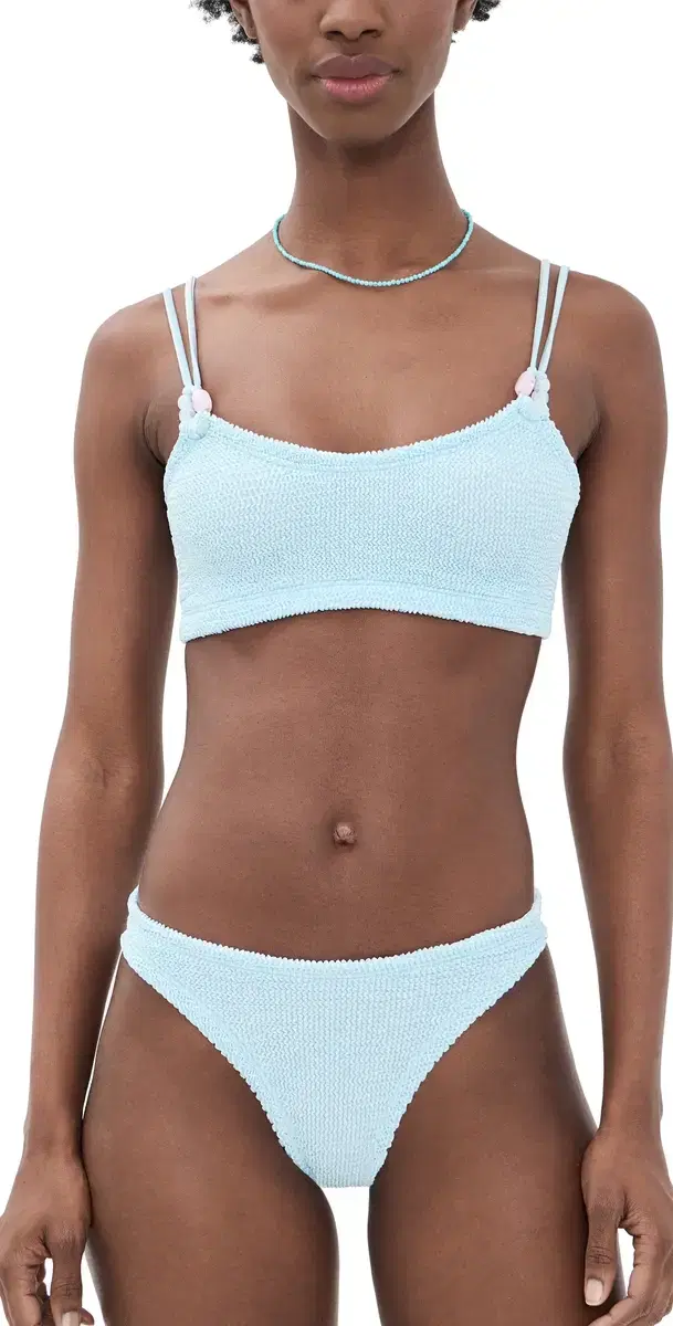 Cassie Beaded Bikini Metallic Ice Blue One Size Cassie Beaded Bikini Metallic Ice Blue One Size