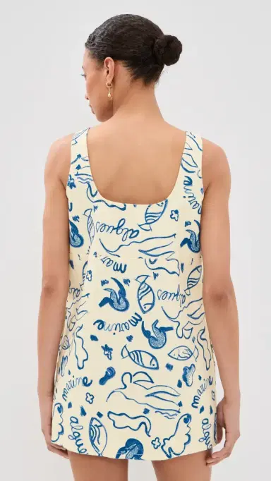 SIMONMILLER ahara Printed Denim Dress Marine Print | Thumbnail 3 SIMONMILLER ahara Printed Denim Dress Marine Print | Thumbnail 3