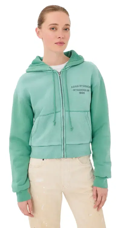 Acne Studios Hooded Sweatshirt Mint Green | Thumbnail 1 Acne Studios Hooded Sweatshirt Mint Green | Thumbnail 1