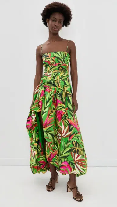 FARM Rio Tropical Dream Green Maxi Dress Orange | Thumbnail 2 FARM Rio Tropical Dream Green Maxi Dress Orange | Thumbnail 2