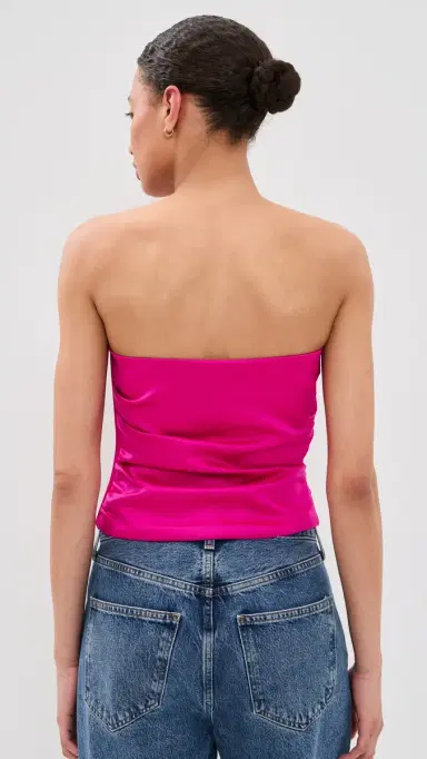 Ganni Duchesse Satin Bandeau Top | Thumbnail 3 Ganni Duchesse Satin Bandeau Top | Thumbnail 3