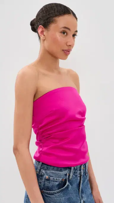 Ganni Duchesse Satin Bandeau Top | Thumbnail 4 Ganni Duchesse Satin Bandeau Top | Thumbnail 4