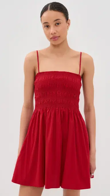 Pistola ina Smocked Bodice Mini Dress Racer Red | Thumbnail 2 Pistola ina Smocked Bodice Mini Dress Racer Red | Thumbnail 2