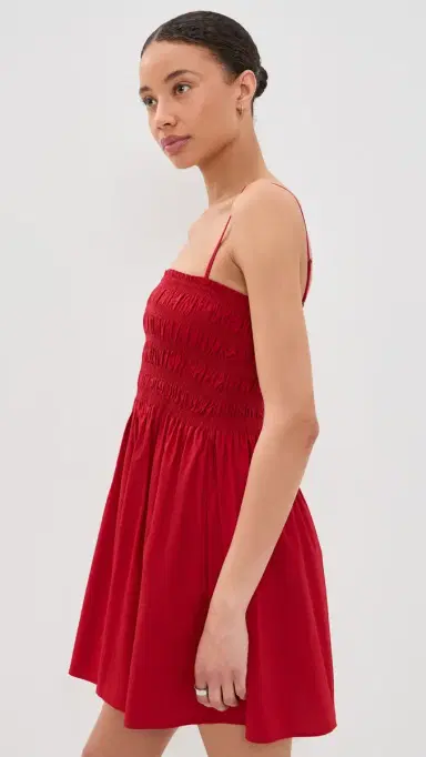 Pistola ina Smocked Bodice Mini Dress Racer Red | Thumbnail 4 Pistola ina Smocked Bodice Mini Dress Racer Red | Thumbnail 4