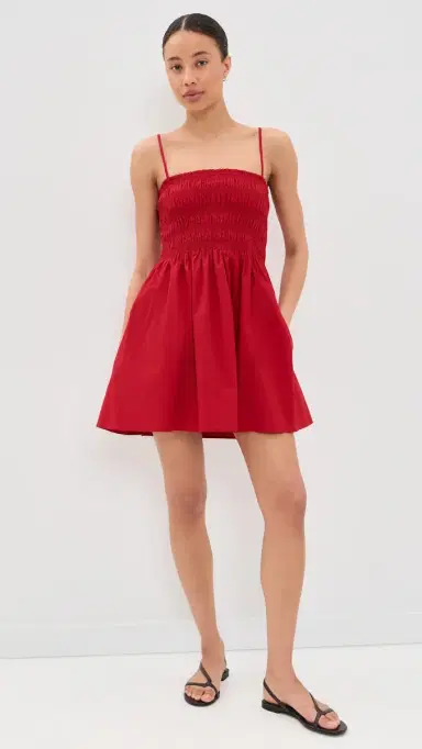 Pistola ina Smocked Bodice Mini Dress Racer Red | Thumbnail 5 Pistola ina Smocked Bodice Mini Dress Racer Red | Thumbnail 5