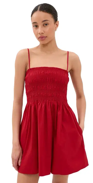 Pistola ina Smocked Bodice Mini Dress Racer Red | Thumbnail 1 Pistola ina Smocked Bodice Mini Dress Racer Red | Thumbnail 1