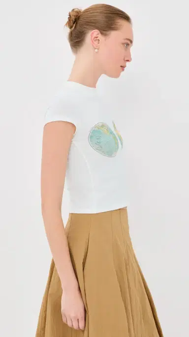 A.W.A.K.E. MODE A. W.A. K.E. MODE Hemispheres Map Printed Tee White | Thumbnail 4 A.W.A.K.E. MODE A. W.A. K.E. MODE Hemispheres Map Printed Tee White | Thumbnail 4