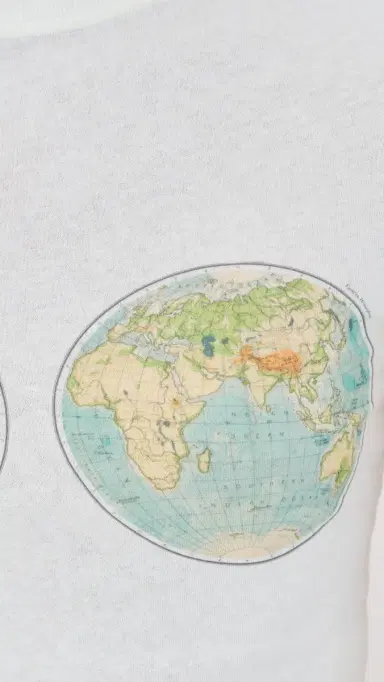 A.W.A.K.E. MODE A. W.A. K.E. MODE Hemispheres Map Printed Tee White | Thumbnail 6 A.W.A.K.E. MODE A. W.A. K.E. MODE Hemispheres Map Printed Tee White | Thumbnail 6