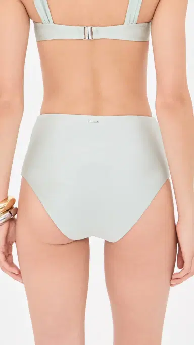 Simkhai Teya High Waisted Ruched Bikini Bottoms Mint M | Thumbnail 3 Simkhai Teya High Waisted Ruched Bikini Bottoms Mint M | Thumbnail 3