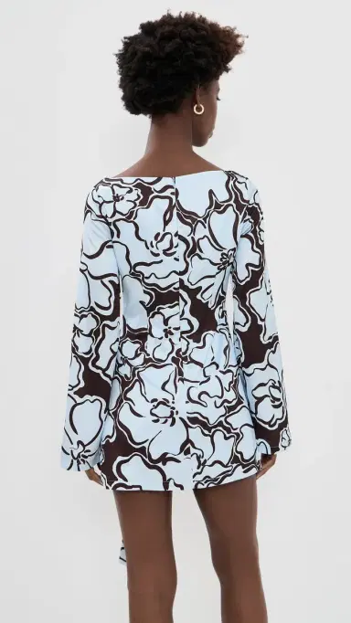 Seven Wonders Kaeli Mini Dress Zara Florals Chocolate & Blue | Thumbnail 3 Seven Wonders Kaeli Mini Dress Zara Florals Chocolate & Blue | Thumbnail 3