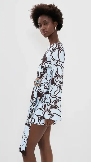 Seven Wonders Kaeli Mini Dress Zara Florals Chocolate & Blue | Thumbnail 4 Seven Wonders Kaeli Mini Dress Zara Florals Chocolate & Blue | Thumbnail 4