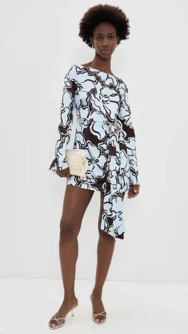 Seven Wonders Kaeli Mini Dress Zara Florals Chocolate & Blue | Thumbnail 5 Seven Wonders Kaeli Mini Dress Zara Florals Chocolate & Blue | Thumbnail 5