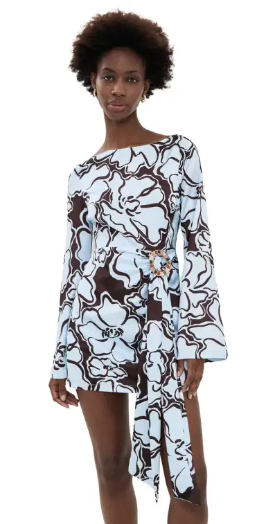Seven Wonders Kaeli Mini Dress Zara Florals Chocolate & Blue | Thumbnail 1 Seven Wonders Kaeli Mini Dress Zara Florals Chocolate & Blue | Thumbnail 1