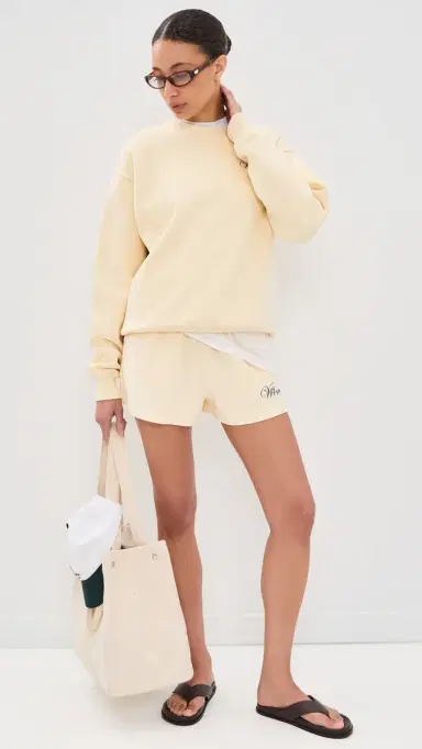 Sporty & Rich Avenue Crew Neck weatshirt Almond Navy | Thumbnail 5 Sporty & Rich Avenue Crew Neck weatshirt Almond Navy | Thumbnail 5