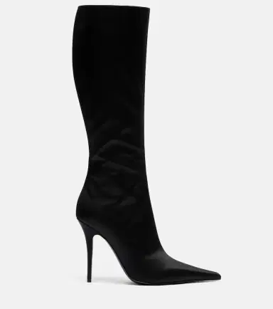 Amina Muaddi Barbara satin knee-high boots | Thumbnail 4 Amina Muaddi Barbara satin knee-high boots | Thumbnail 4