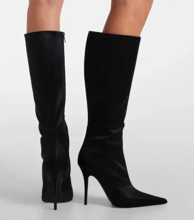 Amina Muaddi Barbara satin knee-high boots | Thumbnail 6 Amina Muaddi Barbara satin knee-high boots | Thumbnail 6