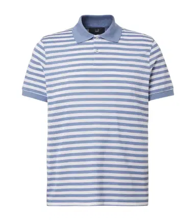 Dunhill Striped silk and cotton polo shirt | Thumbnail 1 Dunhill Striped silk and cotton polo shirt | Thumbnail 1
