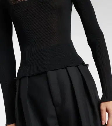 Saint Laurent Lace-trimmed silk top | Thumbnail 5 Saint Laurent Lace-trimmed silk top | Thumbnail 5