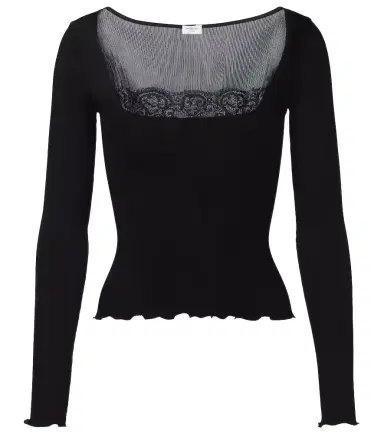 Saint Laurent Lace-trimmed silk top | Thumbnail 1 Saint Laurent Lace-trimmed silk top | Thumbnail 1