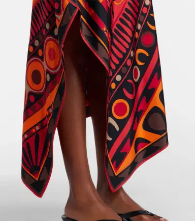 Pucci Soleil asymmetric silk twill midi skirt | Thumbnail 5 Pucci Soleil asymmetric silk twill midi skirt | Thumbnail 5