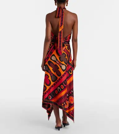 Pucci Soleil asymmetric silk twill midi skirt | Thumbnail 6 Pucci Soleil asymmetric silk twill midi skirt | Thumbnail 6