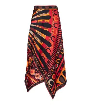 Pucci Soleil asymmetric silk twill midi skirt | Thumbnail 1 Pucci Soleil asymmetric silk twill midi skirt | Thumbnail 1