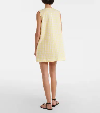 Asceno Gingham linen and cotton minidress | Thumbnail 4 Asceno Gingham linen and cotton minidress | Thumbnail 4