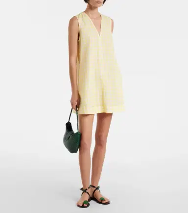 Asceno Gingham linen and cotton minidress | Thumbnail 5 Asceno Gingham linen and cotton minidress | Thumbnail 5