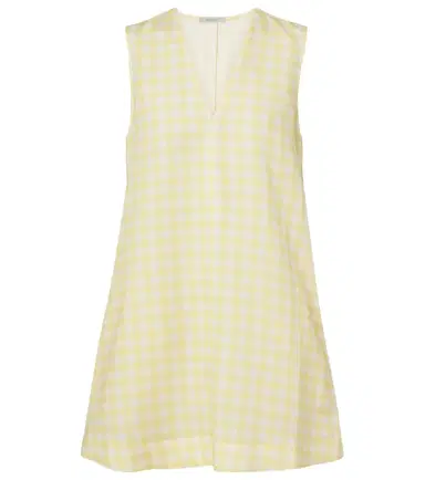 Asceno Gingham linen and cotton minidress | Thumbnail 1 Asceno Gingham linen and cotton minidress | Thumbnail 1