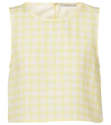 Asceno Kobe gingham linen and cotton crop top | Thumbnail 1 Asceno Kobe gingham linen and cotton crop top | Thumbnail 1