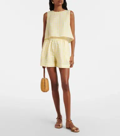 Asceno Gingham linen and cotton shorts | Thumbnail 2 Asceno Gingham linen and cotton shorts | Thumbnail 2