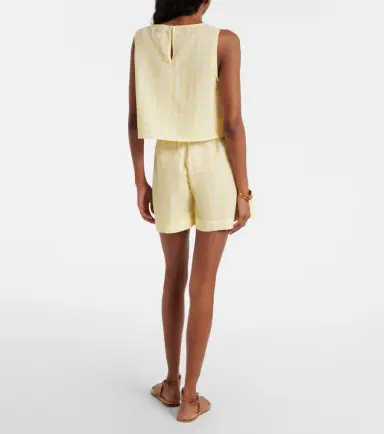 Asceno Gingham linen and cotton shorts | Thumbnail 5 Asceno Gingham linen and cotton shorts | Thumbnail 5