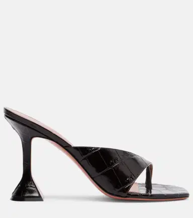 Amina Muaddi Shiona croc-effect leather mules | Thumbnail 2 Amina Muaddi Shiona croc-effect leather mules | Thumbnail 2