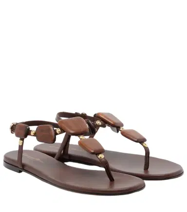 Gianvito Rossi Beaded leather thong sandals | Thumbnail 1 Gianvito Rossi Beaded leather thong sandals | Thumbnail 1