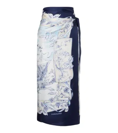 Ferragamo Printed silk wrap skirt | Thumbnail 1 Ferragamo Printed silk wrap skirt | Thumbnail 1