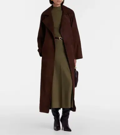 Nour Hammour Althea suede wrap coat | Thumbnail 2 Nour Hammour Althea suede wrap coat | Thumbnail 2