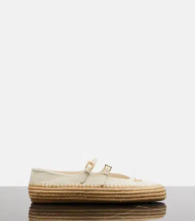 Prada Leather and raffia Mary Jane flats | Thumbnail 3 Prada Leather and raffia Mary Jane flats | Thumbnail 3