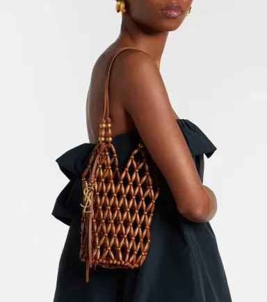 Saint Laurent Cassandre Mini wood bucket bag | Thumbnail 6 Saint Laurent Cassandre Mini wood bucket bag | Thumbnail 6
