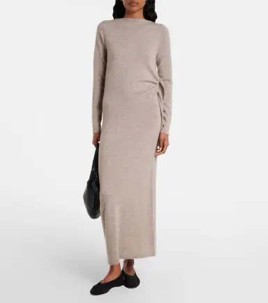 Jardin des Orangers Gathered wool and cashmere midi dress | Thumbnail 6 Jardin des Orangers Gathered wool and cashmere midi dress | Thumbnail 6