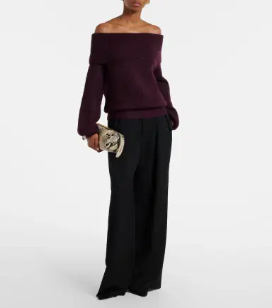 Jardin des Orangers Off-shoulder cashmere and silk sweater | Thumbnail 2 Jardin des Orangers Off-shoulder cashmere and silk sweater | Thumbnail 2